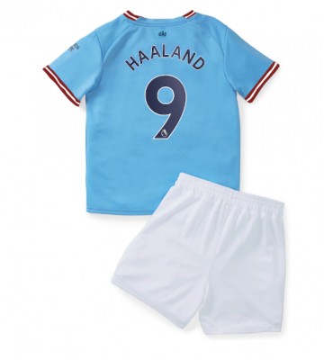 Manchester City Erling Haaland #9 babykläder Hemmatröja barn 2022-23 Korta ärmar (+ Korta byxor)